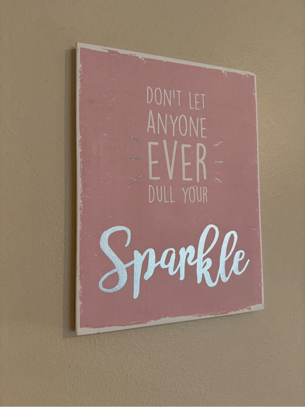 Inspirational 'Sparkle' Wall Art - Pink